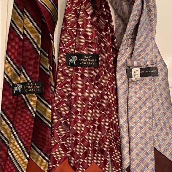 Vtg bundle of 3 Hart Schaffner & Marx ties - Picture 2 of 7